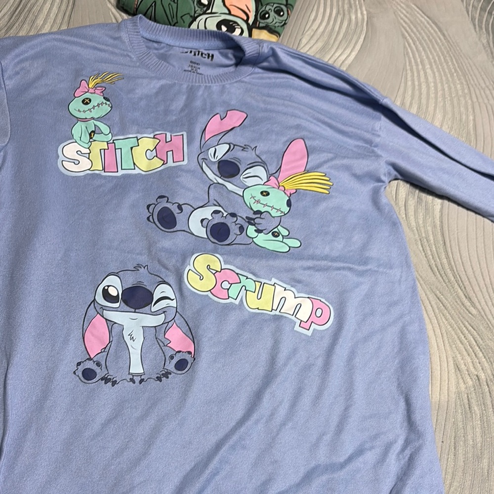Disney Blue Long Sleeve Stitch Tee